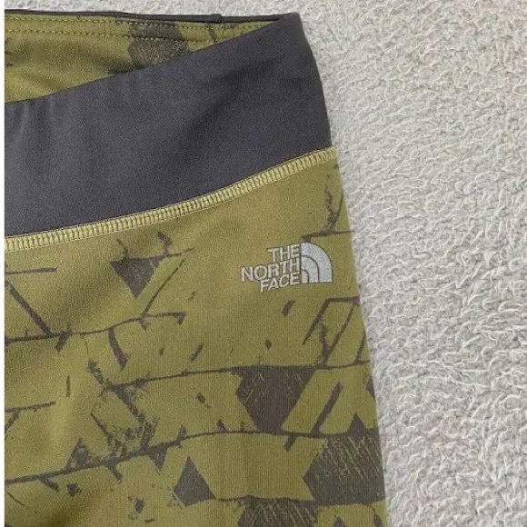 The NORTH FACE Olive Army Green FLASH DRY Full Length Leggings Sz L - Picture 5 of 7